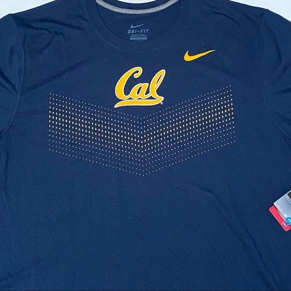 NWT Nike Cal UC Berkeley Men’s Dri Fit Navy Football Tee Sz XL - Picture 7 of 11